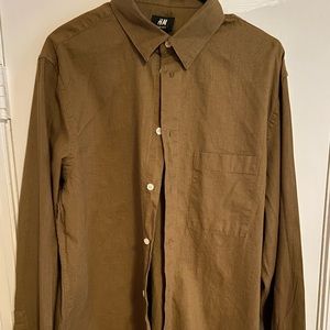 Brown Long Sleeve Button Up